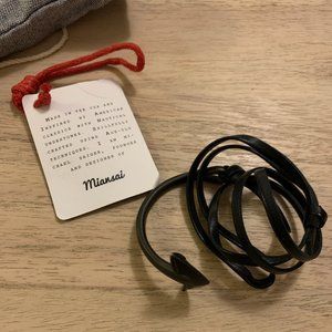 Miansai Anchor Leather Wrap Bracelet